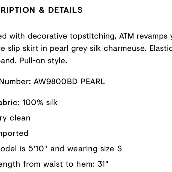 ATM Silk Skirt - Picture 7 of 7